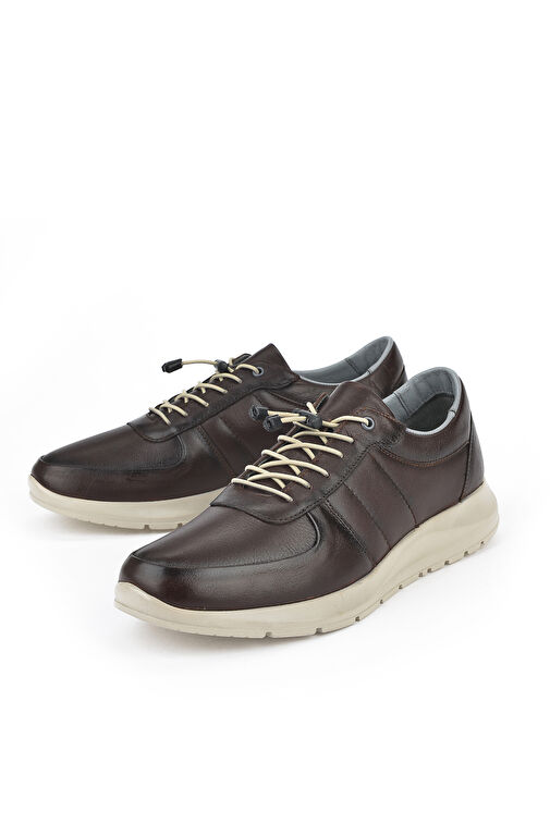 Ziya, Erkek Hakiki Deri Sneaker 1411013ZS08 Kahve - Görsel 5