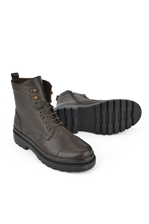 Ziya, Erkek Hakiki Deri Bot 14319Z77184 Kahve - Görsel 4