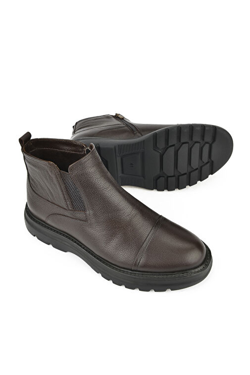 Ziya, Erkek Hakiki Deri Bot 14319Z77189 Kahve - Görsel 5