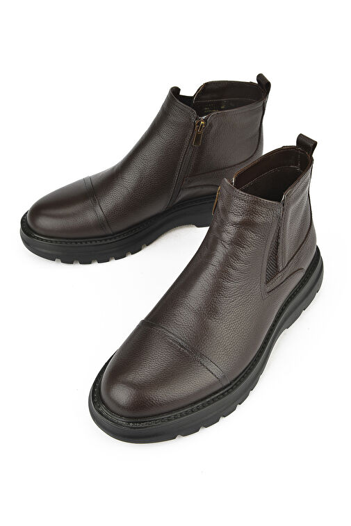 Ziya, Erkek Hakiki Deri Bot 14319Z77189 Kahve - Görsel 6