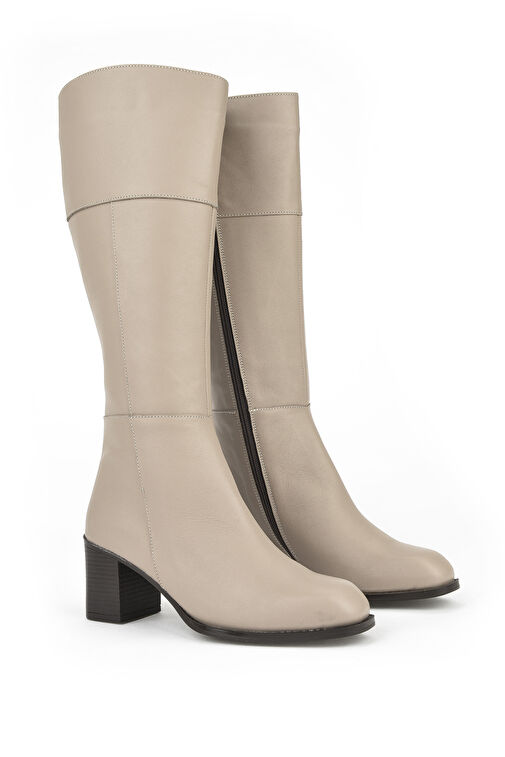 Ziya, Kadın Hakiki Deri Çizme 13319Z88065 Vizon - Görsel 4