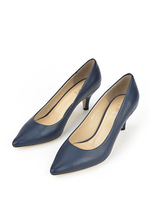 Ziya Lacivert Kadın Deri Topuklu Ayakkabı 1231003 324_200 - Görsel 5