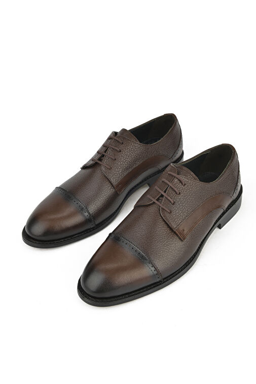 Ziya, Erkek Hakiki Deri Klasik Ayakkabı 14348Z801 Kahve - Görsel 6