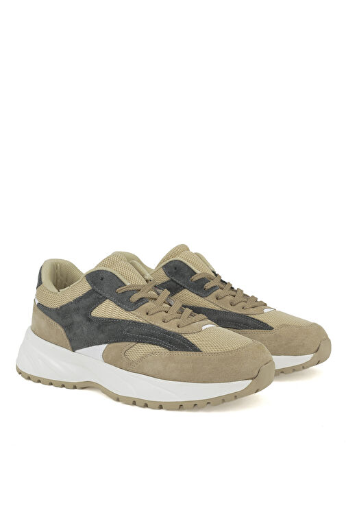 Ziya Bej-Gri Erkek Deri Sneaker 14150Z0009_340 - Görsel 3