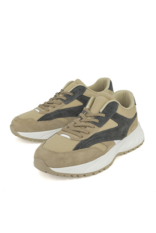Ziya Bej-Gri Erkek Deri Sneaker 14150Z0009_340 - Görsel 6