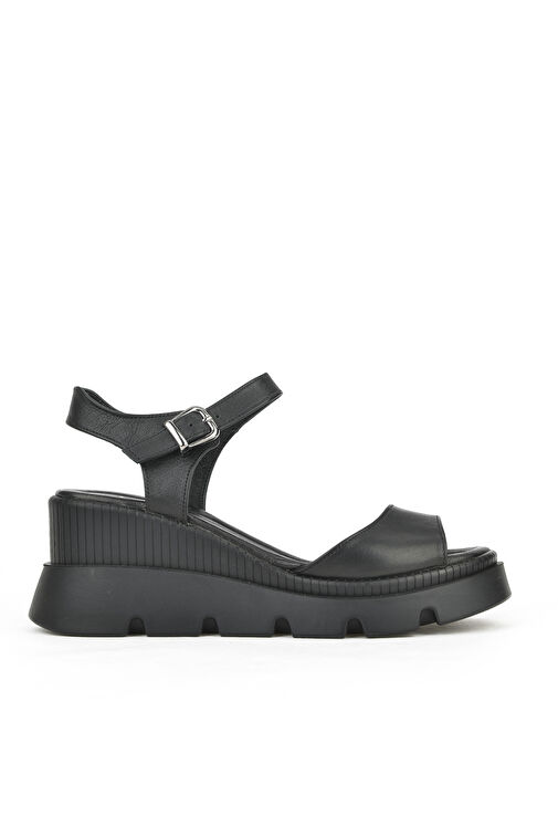 Ziya, Kadın Hakiki Deri Dolgu Topuk Sandalet 1411020Z2003 Siyah - Görsel 2