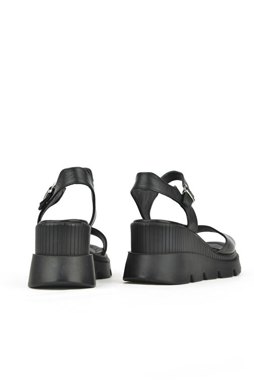 Ziya, Kadın Hakiki Deri Dolgu Topuk Sandalet 1411020Z2003 Siyah - Görsel 4