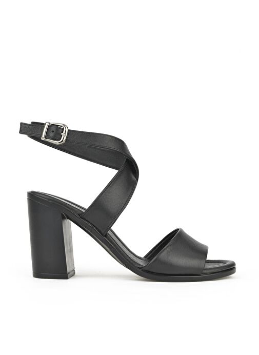 Ziya Siyah Kadın Deri Topuklu Sandalet 1411020Z1708_000 - Görsel 2
