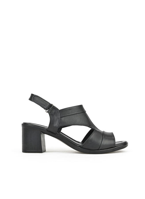 Ziya Siyah Kadın Deri Topuklu Sandalet 1411020Z2211_000 - Görsel 2