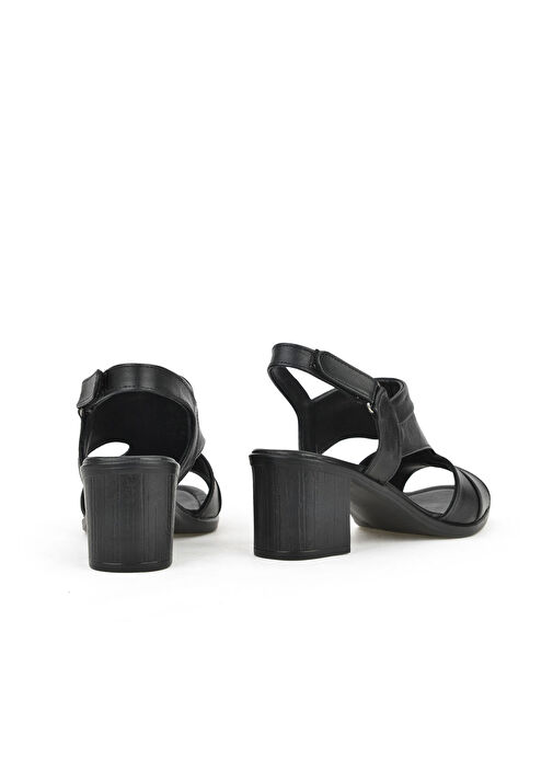 Ziya Siyah Kadın Deri Topuklu Sandalet 1411020Z2211_000 - Görsel 4