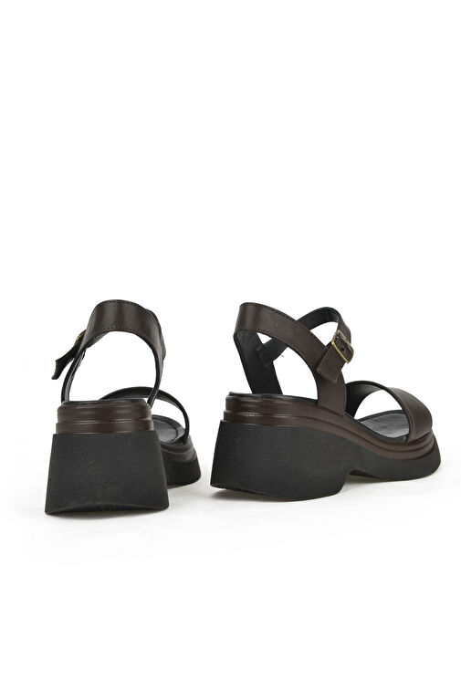 Ziya Kahverengi Kadın Deri Topuklu Sandalet 141992Z68002_300 - Görsel 4