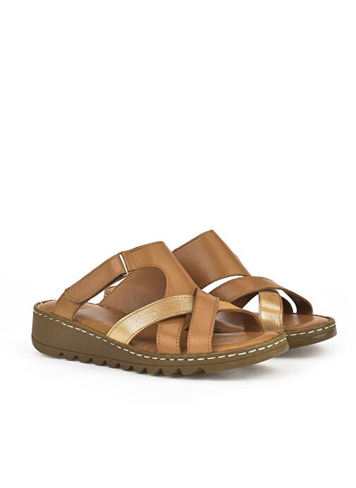 Ziya Ziya, Kadın Hakiki Deri Terlik 1611008Z012 Taba Sandalet & Terlik | Boyner Taba - 3. görsel