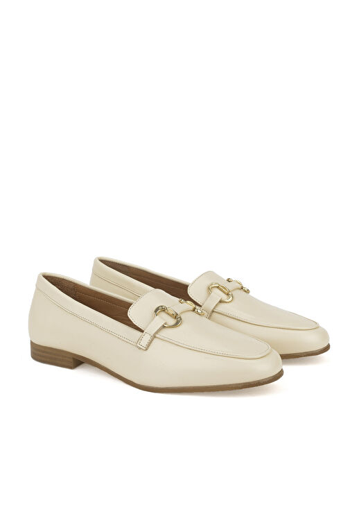Ziya Krem Kadın Deri Loafer 1411033Z24072_004 - Görsel 3