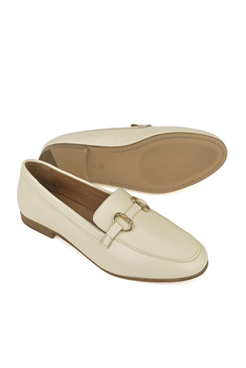 Ziya Krem Kadın Deri Loafer 1411033Z24072_004 - Görsel 5