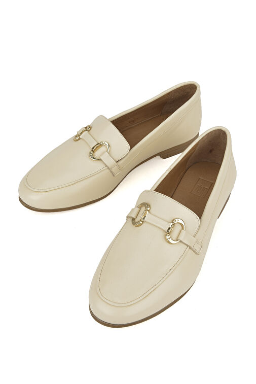 Ziya Krem Kadın Deri Loafer 1411033Z24072_004 - Görsel 6