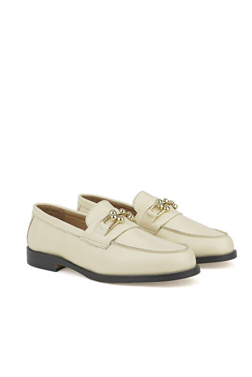 Ziya Krem Kadın Deri Klasik Ayakkabı 1411033Z24073_004 - Görsel 3