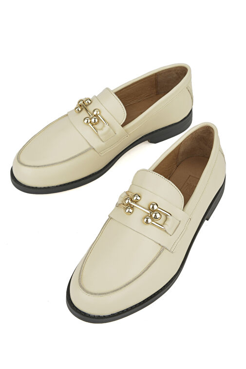 Ziya Krem Kadın Deri Klasik Ayakkabı 1411033Z24073_004 - Görsel 6