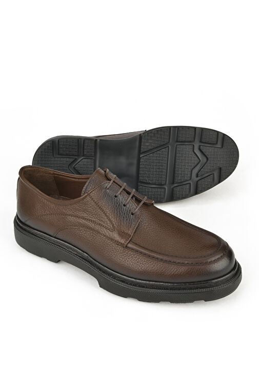 Ziya, Erkek Hakiki Deri Ayakkabı 143745ZAB0707 Kahve - Görsel 4