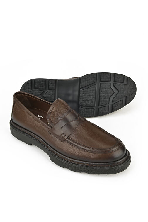 Ziya, Erkek Hakiki Deri Ayakkabı 143745ZAB0706 Kahve - Görsel 4