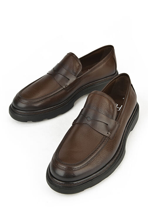 Ziya, Erkek Hakiki Deri Ayakkabı 143745ZAB0706 Kahve - Görsel 5