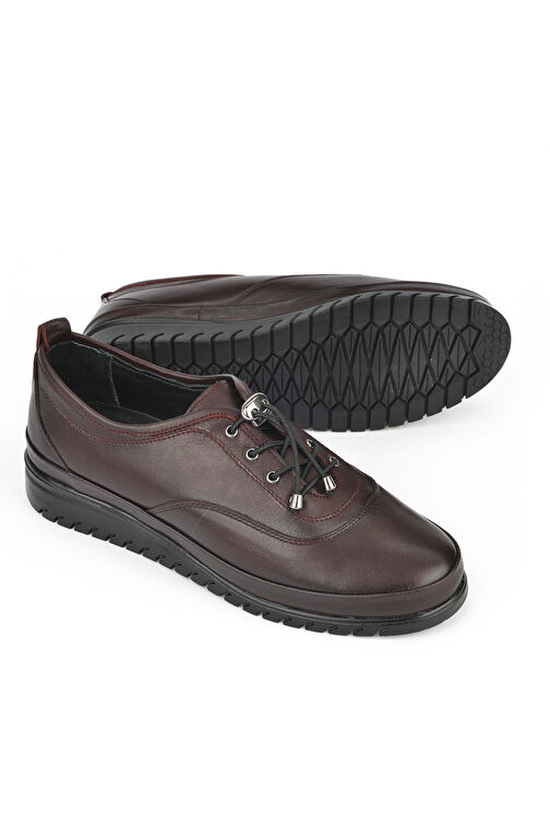 Ziya Bordo Kadın Deri Günlük Ayakkabı 14355Z2767_400 - Görsel 5