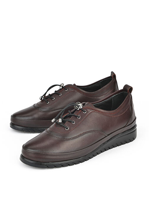 Ziya Bordo Kadın Deri Günlük Ayakkabı 14355Z2767_400 - Görsel 6