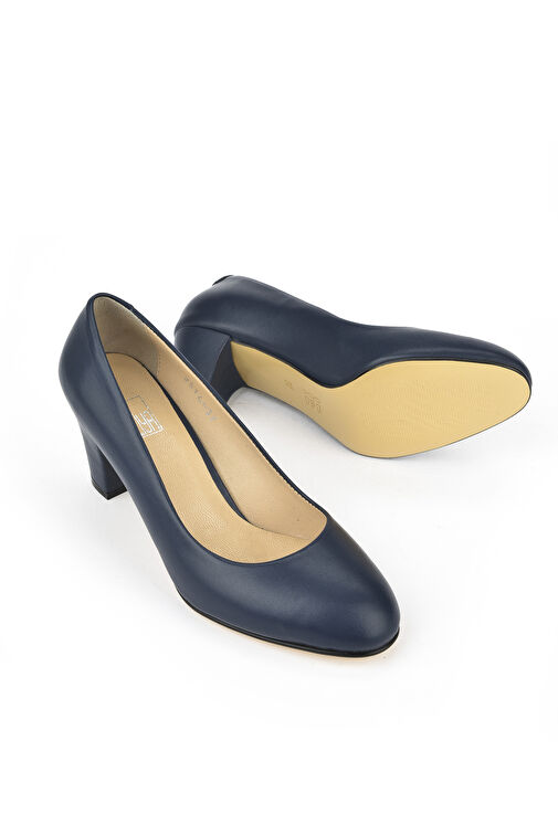 Ziya, Kadın Hakiki Deri Topuklu Ayakkabı 1431030Z25014 Lacivert - Görsel 5