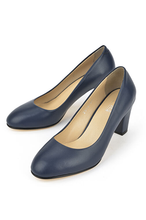 Ziya, Kadın Hakiki Deri Topuklu Ayakkabı 1431030Z25014 Lacivert - Görsel 6