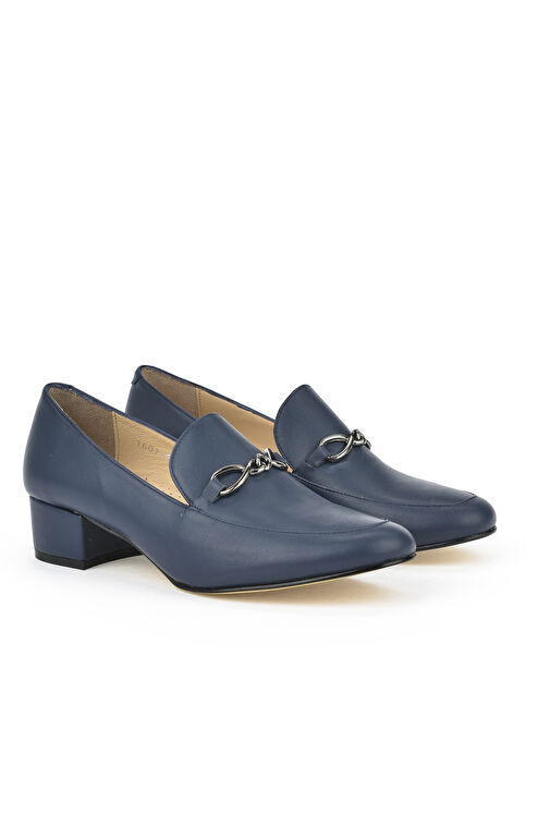 Ziya, Kadın Hakiki Deri Topuklu Ayakkabı 1431030Z1607 Lacivert - Görsel 3