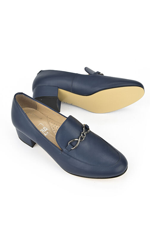 Ziya, Kadın Hakiki Deri Topuklu Ayakkabı 1431030Z1607 Lacivert - Görsel 5