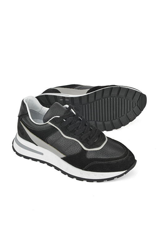 Ziya Siyah-Gri Kadın Deri Sneaker 1431000Z6020_000 - Görsel 6
