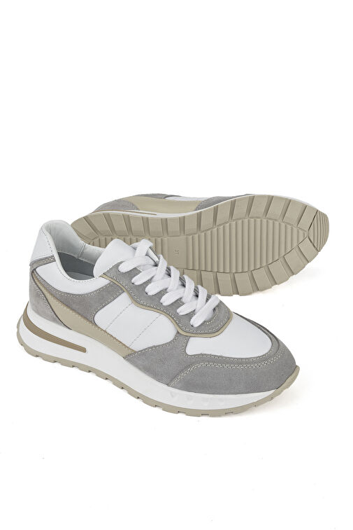 Ziya Beyaz-Gri Kadın Deri Sneaker 1431000Z6020_500 - Görsel 3