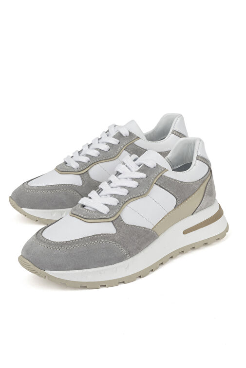 Ziya Beyaz-Gri Kadın Deri Sneaker 1431000Z6020_500 - Görsel 6