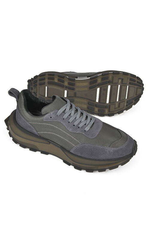 Ziya, Erkek Hakiki Deri Sneaker 1431042Z7015 Gri - Görsel 5