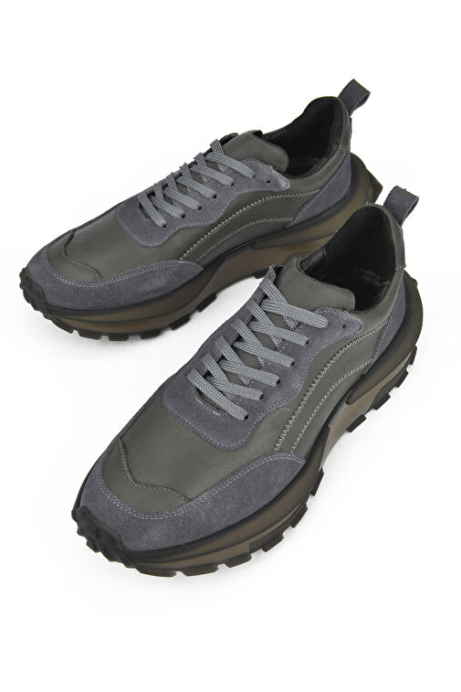 Ziya, Erkek Hakiki Deri Sneaker 1431042Z7015 Gri - Görsel 6