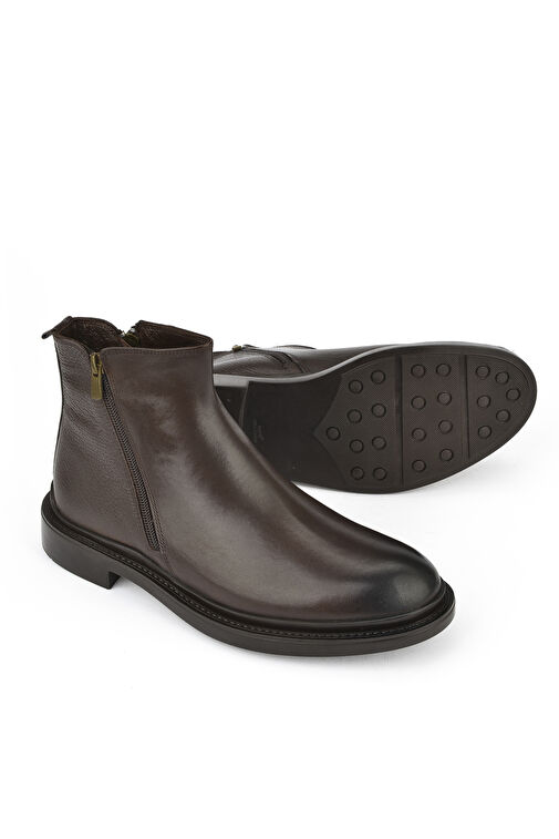 Ziya, Erkek Hakiki Deri Bot 143986Z4140 Kahve - Görsel 5