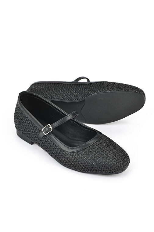 Ziya Siyah Kadın Hasır Babet 1511044Z103_000 - Görsel 5