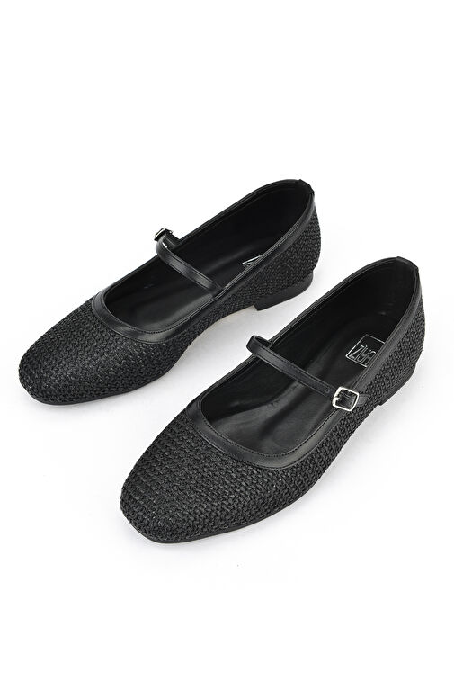 Ziya Siyah Kadın Hasır Babet 1511044Z103_000 - Görsel 6