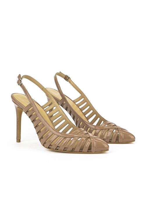 Ziya, Kadın Hakiki Deri Topuklu Ayakkabı 1511030Z2532 Koyu Bej - Görsel 3