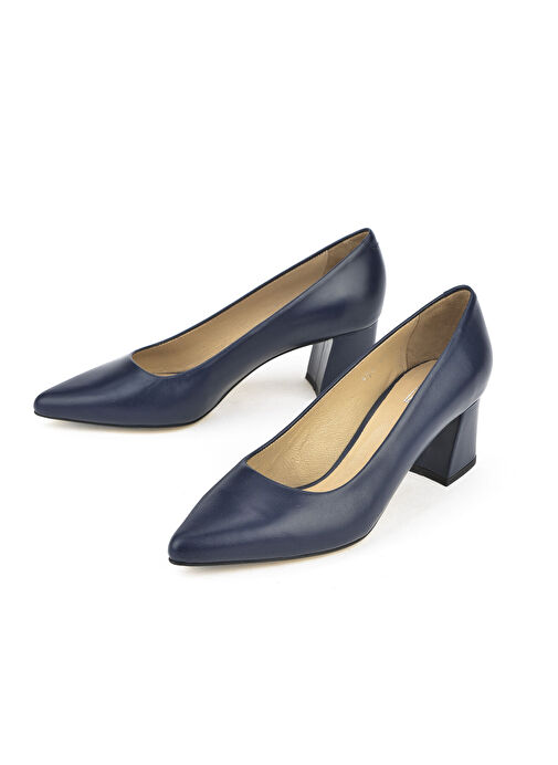 Ziya, Kadın Hakiki Deri Topuklu Ayakkabı 1511030Z974 Lacivert - Görsel 5