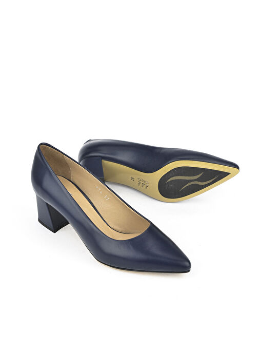 Ziya, Kadın Hakiki Deri Topuklu Ayakkabı 1511030Z974 Lacivert - Görsel 6