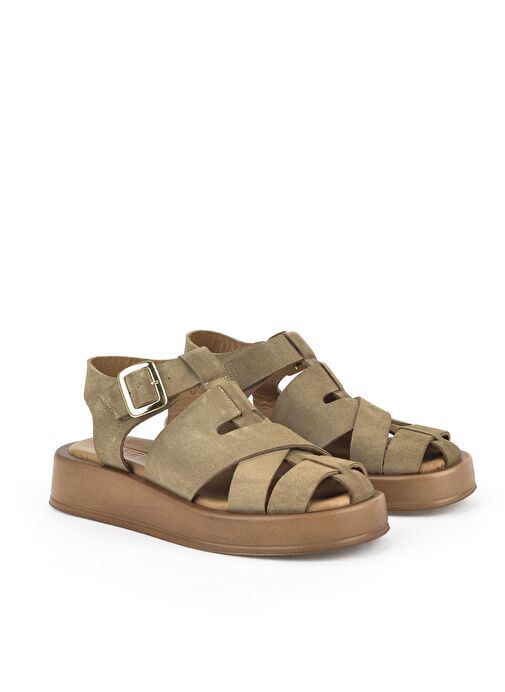 Ziya, Hakiki Deri Kadın Sandalet 1511033Z25013 Bej - Görsel 3