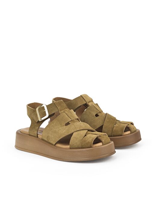 Ziya, Hakiki Deri Kadın Sandalet 1511033Z25013 Tütün - Görsel 3