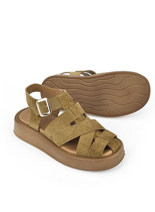 Ziya, Hakiki Deri Kadın Sandalet 1511033Z25013 Tütün - Görsel 5