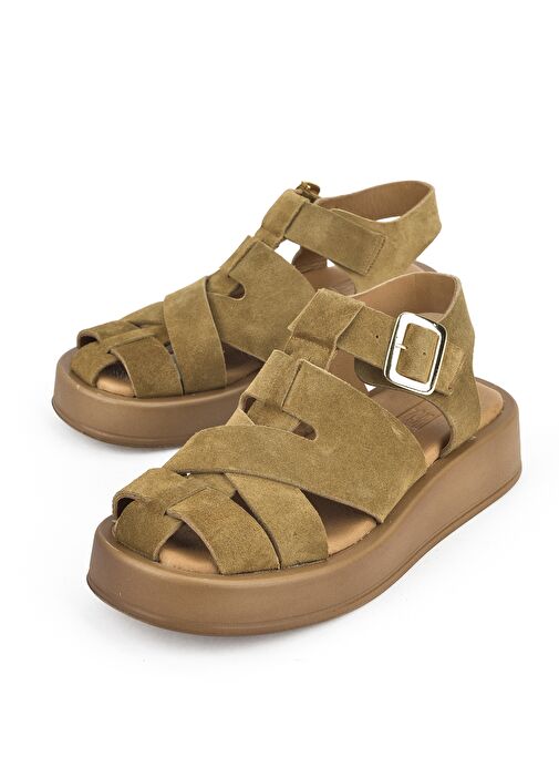 Ziya, Hakiki Deri Kadın Sandalet 1511033Z25013 Tütün - Görsel 6