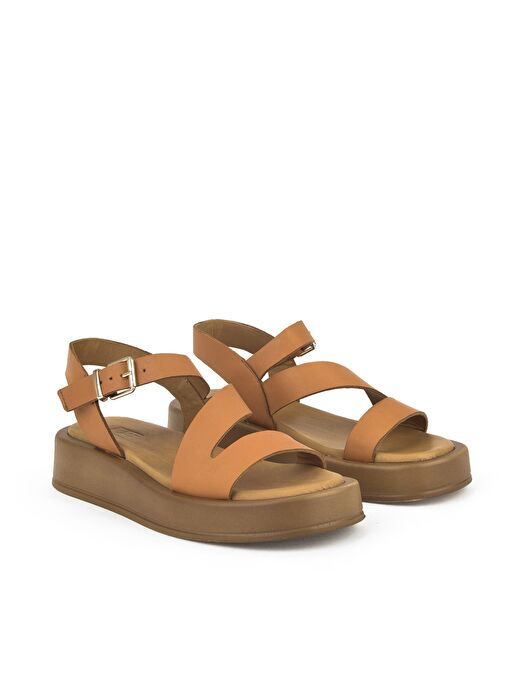 Ziya, Hakiki Deri Kadın Sandalet 1511033Z442005 Taba - Görsel 3