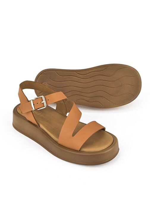 Ziya, Hakiki Deri Kadın Sandalet 1511033Z442005 Taba - Görsel 5