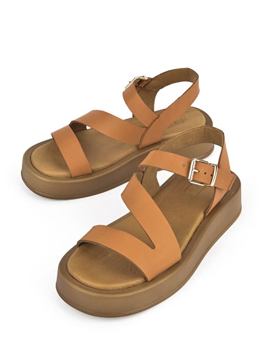 Ziya, Hakiki Deri Kadın Sandalet 1511033Z442005 Taba - Görsel 6