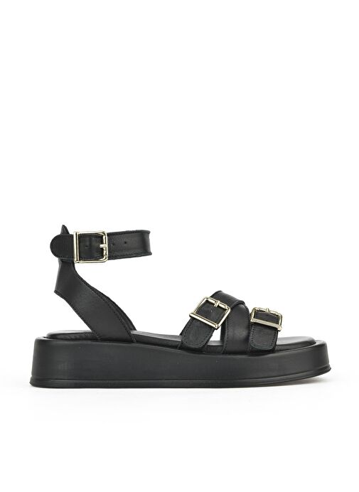 Ziya, Hakiki Deri Kadın Sandalet 1511033Z23029 Siyah - Görsel 2