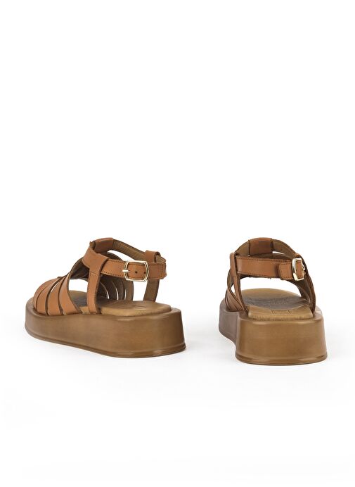 Ziya, Hakiki Deri Kadın Sandalet 1511033Z23069 Taba - Görsel 4